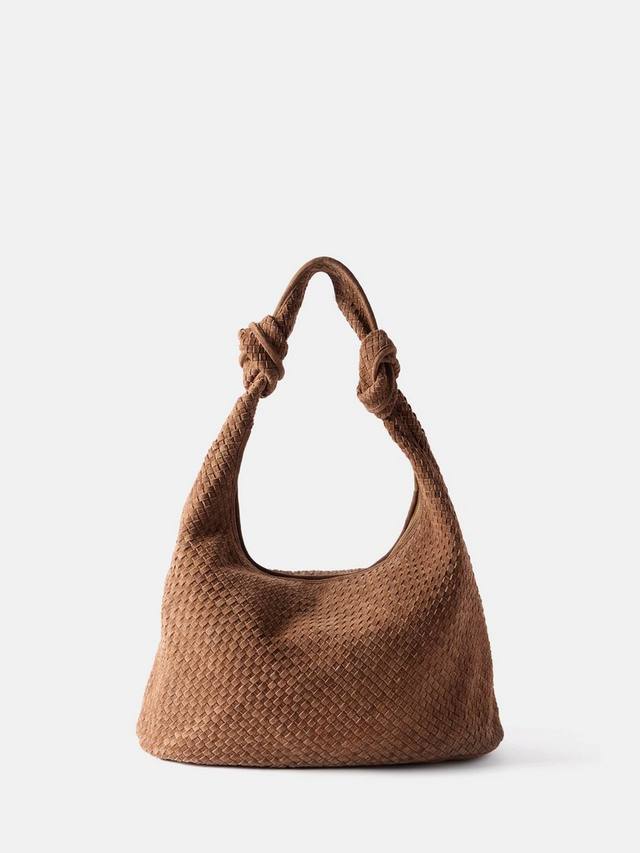 

Сумка с узлом из плетеной замши Mint Velvet, Brown