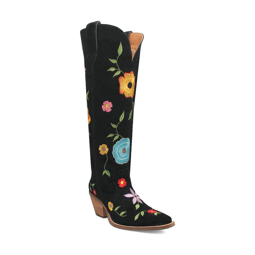 

Женские замшевые ботинки Dingo Flower Power, черный