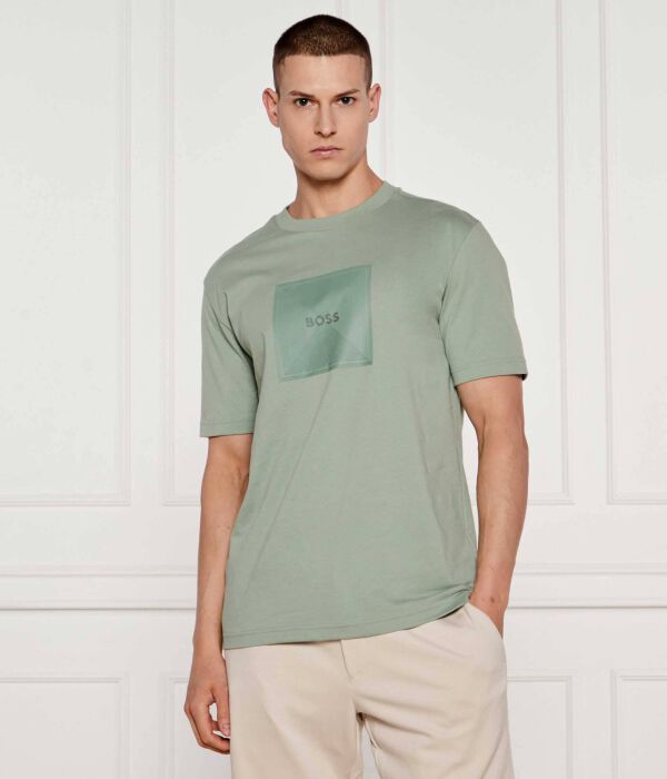 

Футболка с логотипом в рубчик Regular fit Boss Green, зеленый