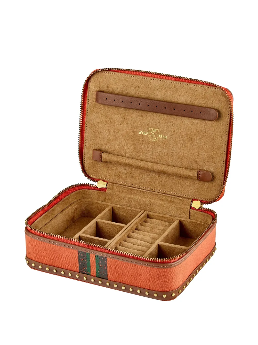 

Шкатулка для украшений Ida с заклепками (21 x 15.3 см) Wolf, оранжевый