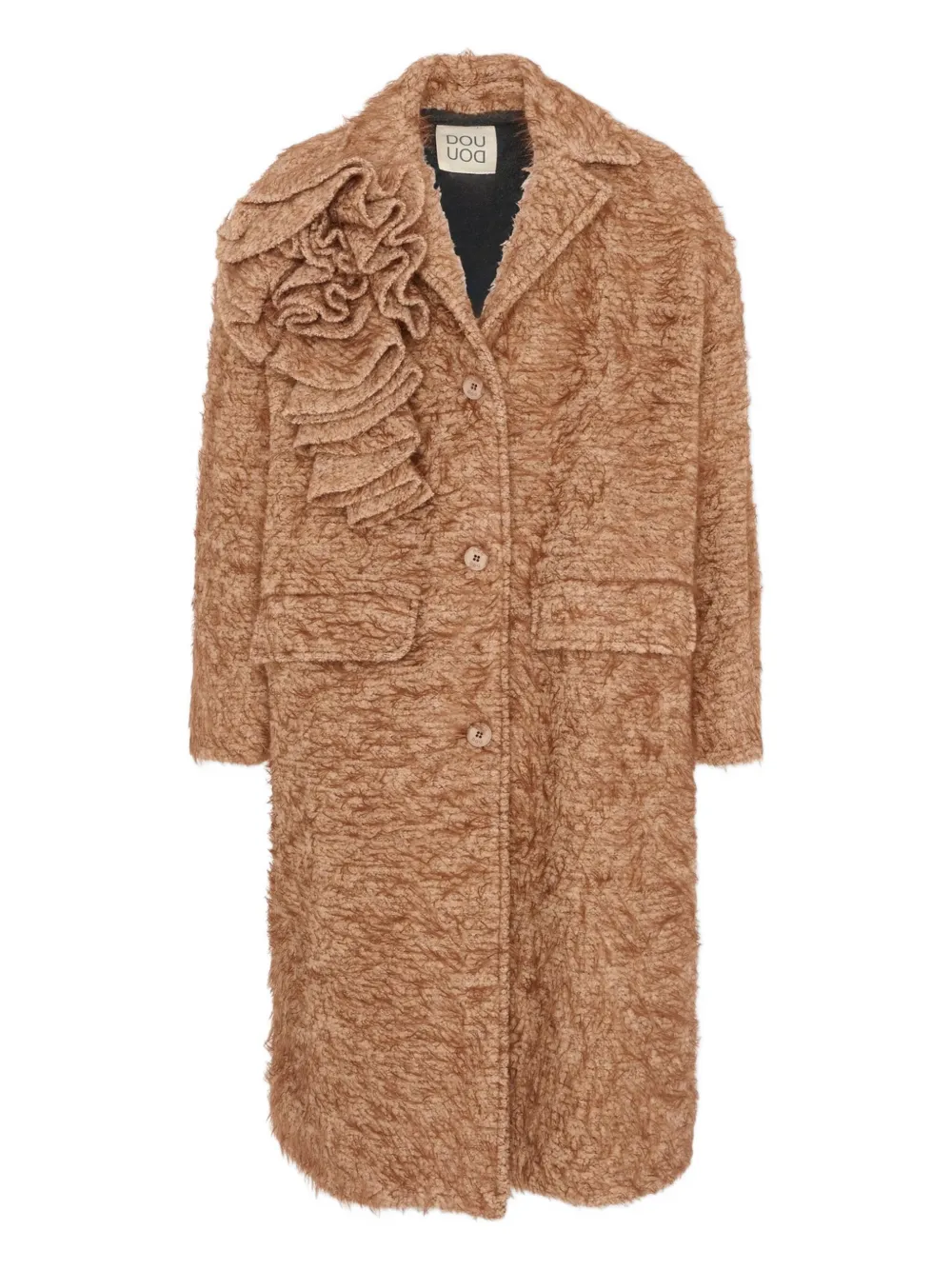 

Пальто с оборками и длинными рукавами Douuod Kids, коричневый