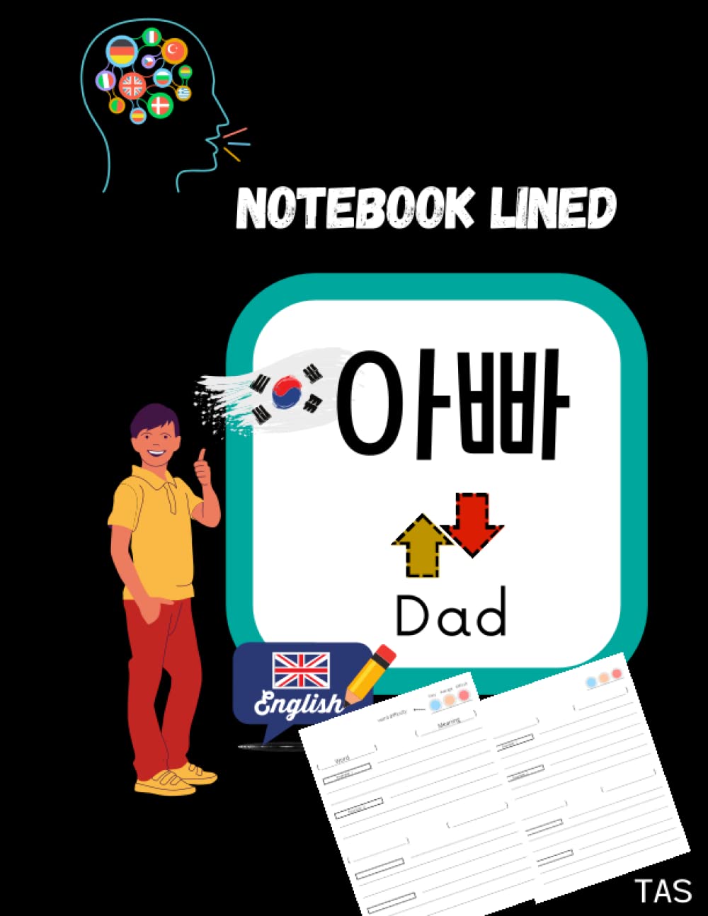 

Notebook lined: Lined A4 notebook for effortless learning of new vocabulary ( TAS ): size: 8.5 x 11 in ( 21.59 x 27.94 cm ) * cover: Black * Pager: ... a4 for boys and girls - foreign languages (Independently published)