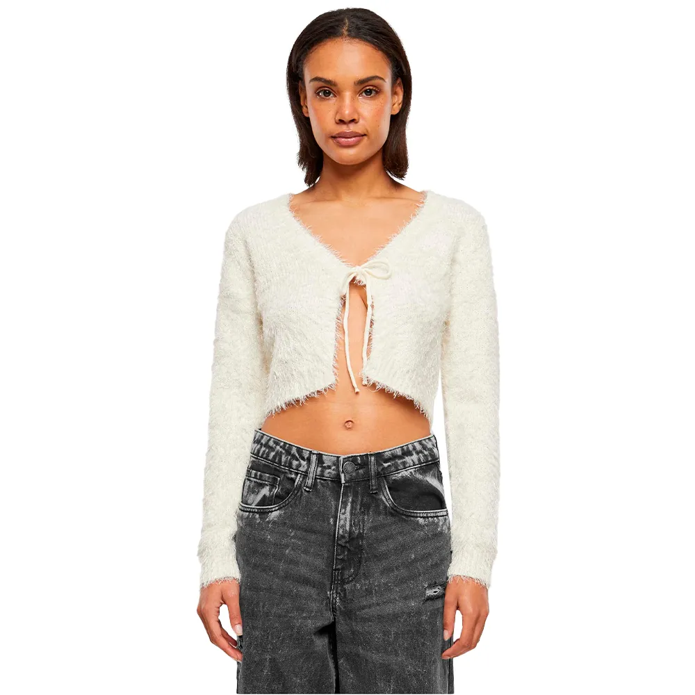 

Кардиган Urban Classics Tied Cropped Feather, бежевый