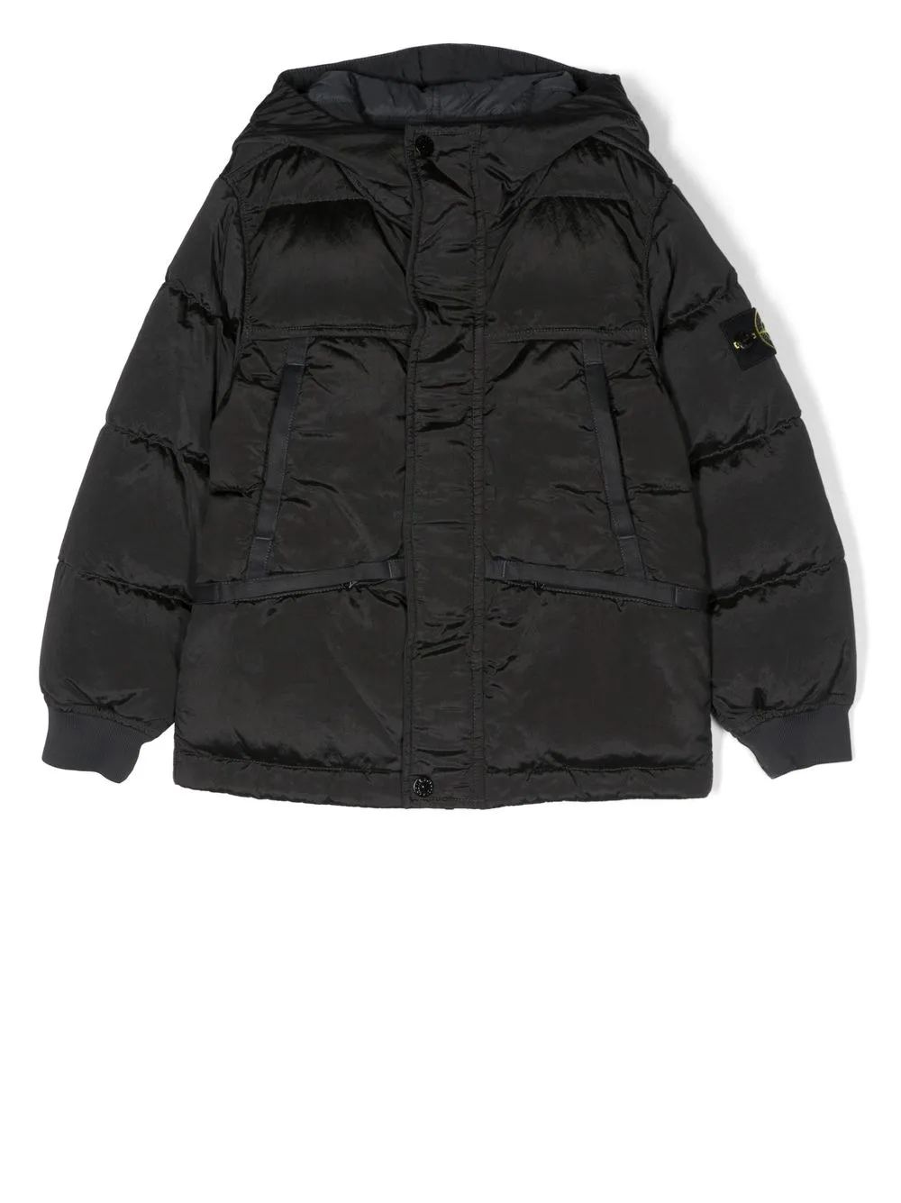 

Пуховик с нашивкой-логотипом Stone Island Junior, черный