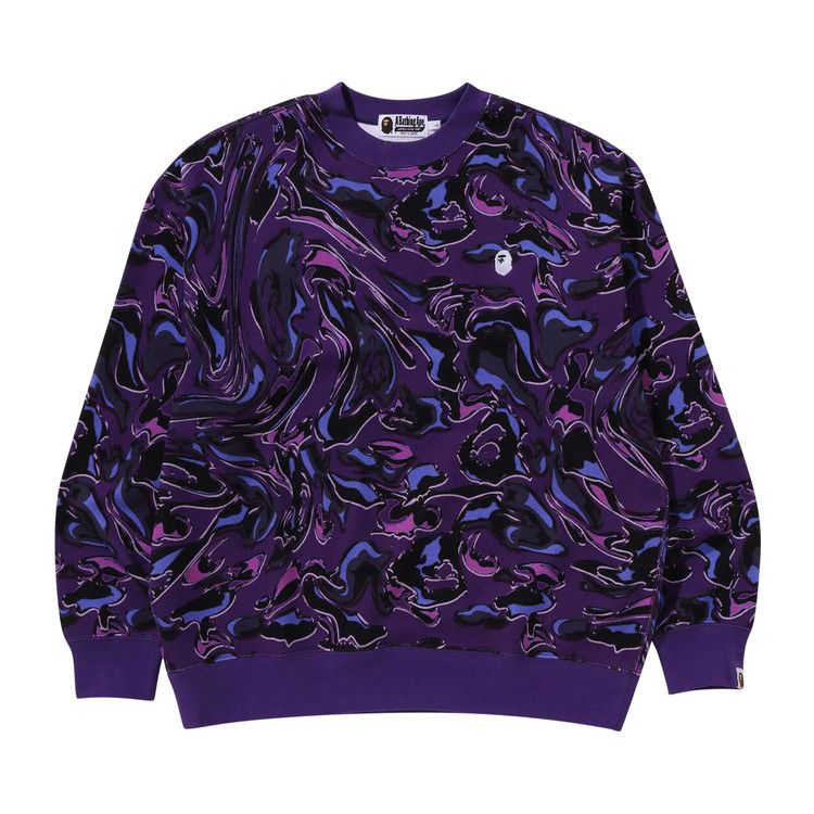 

Толстовка BAPE Marbling Camo Logo Relaxed Fit Crewneck Sweatshirt, Purple