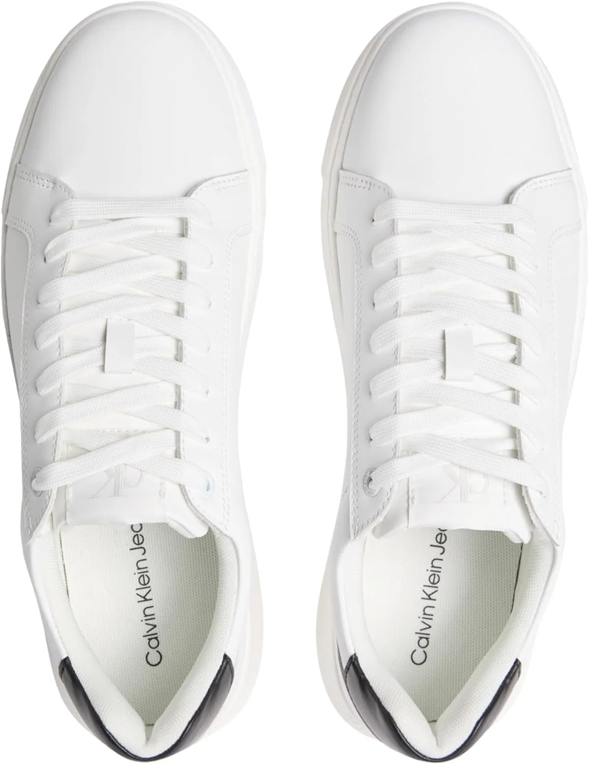 Calvin Klein Herren Кроссовки с чашечной подошвой Chunky Mono из Leder, White Bright White Black — фото 4