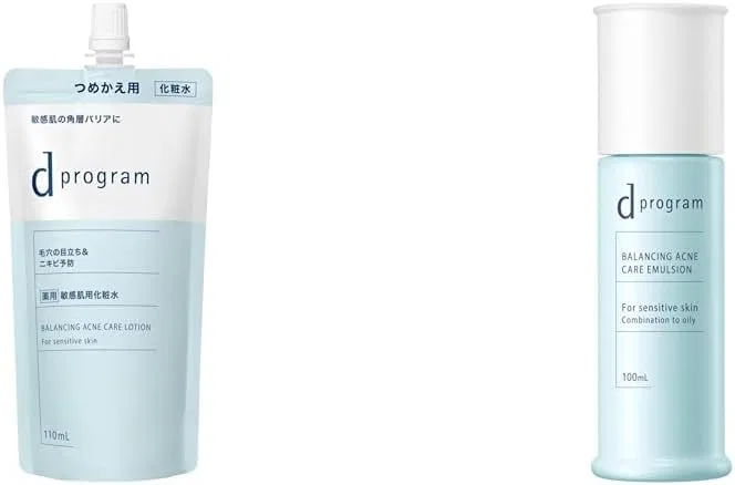 Набор для ухода за кожей Balance & Acne Care EX Shiseido D Program, лосьон 110 мл + эмульсия 100 мл