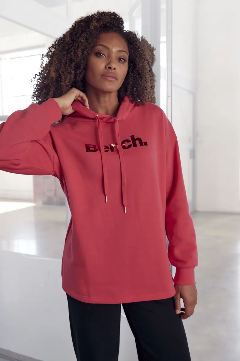 

Bench Толстовка с капюшоном "толстовка с капюшоном" для домашней одежды, с блестящим логотипом, одежда для дома, костюм для отдыха Bench Loungewear, розовый