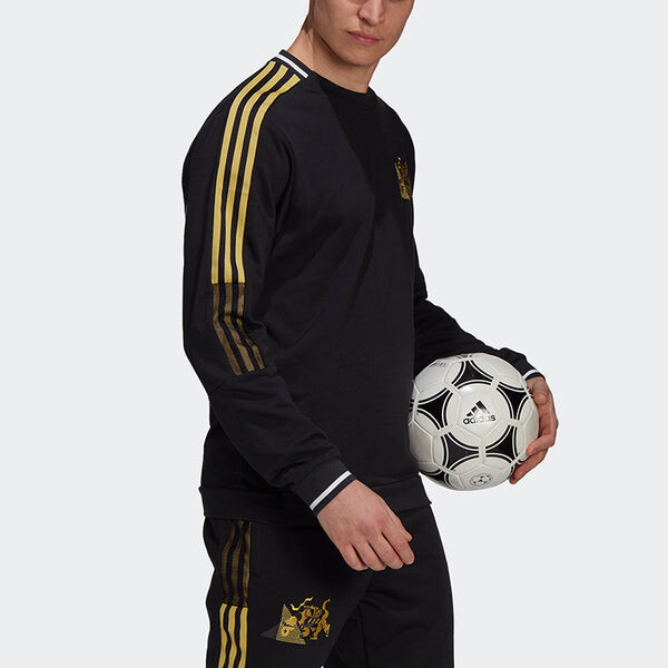 Толстовка adidas Juve Cny Cr Swt Football Sports Embroidery Crew Neck Men's Black, черный — фото 4