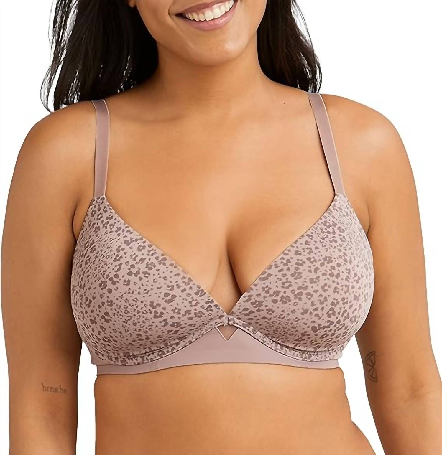 

Бюстгальтер-футболка One Fab Fit Wire-Free в цвете Iced Mocha Leopard Maidenform