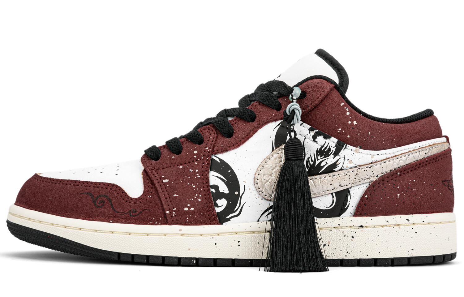 

Кроссовки Air Jordan 1 Vintage Basketball Shoes Unisex Low-top Black/Red, красный