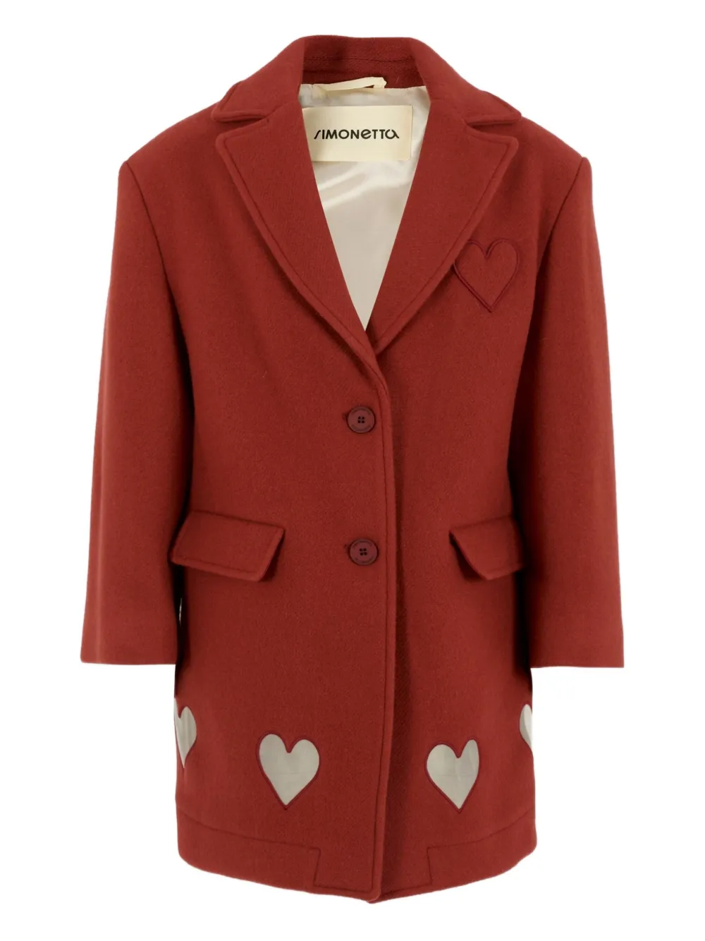 

Пальто с длинными рукавами и сердечками Simonetta, красный