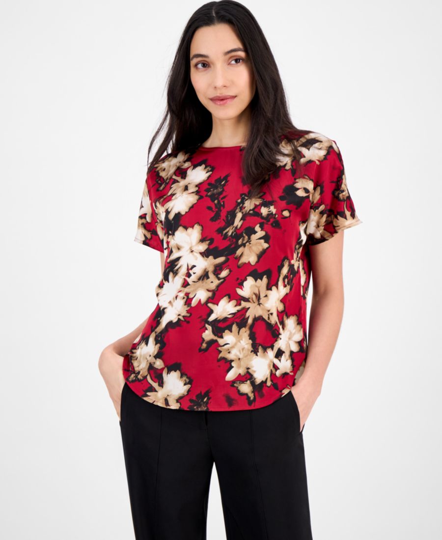 

Женская футболка с принтом, вырезом-лодочкой и короткими рукавами Anne Klein, Titan Red Multi, Красный, Женская футболка с принтом, вырезом-лодочкой и короткими рукавами Anne Klein, Titan Red Multi