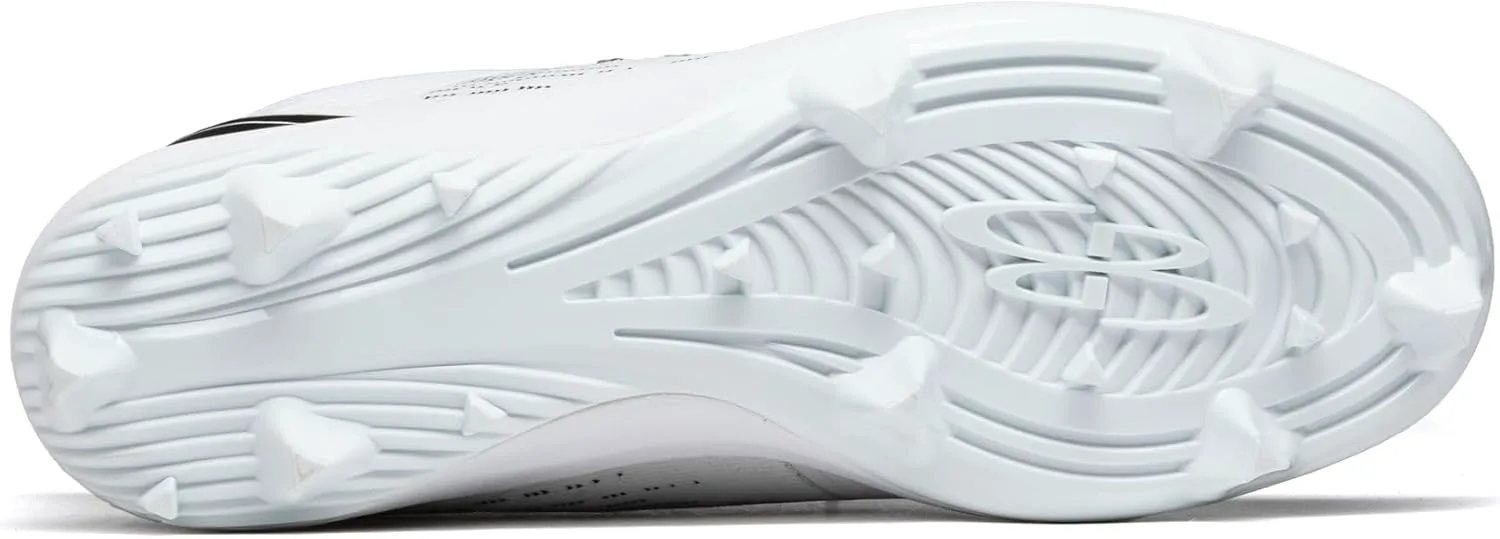 Мужские бутсы Boombah Viper Pureknit с литой подошвой - Status - Разные цвета - Разные размеры, белый/черный — фото 2