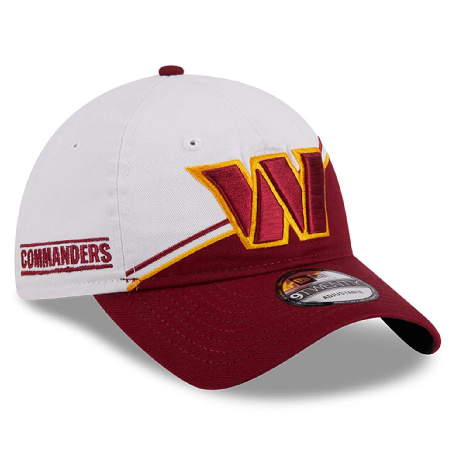 

Мужская регулируемая кепка New Era White/Burgundy Washington Commanders 2023 Sideline 9TWENTY