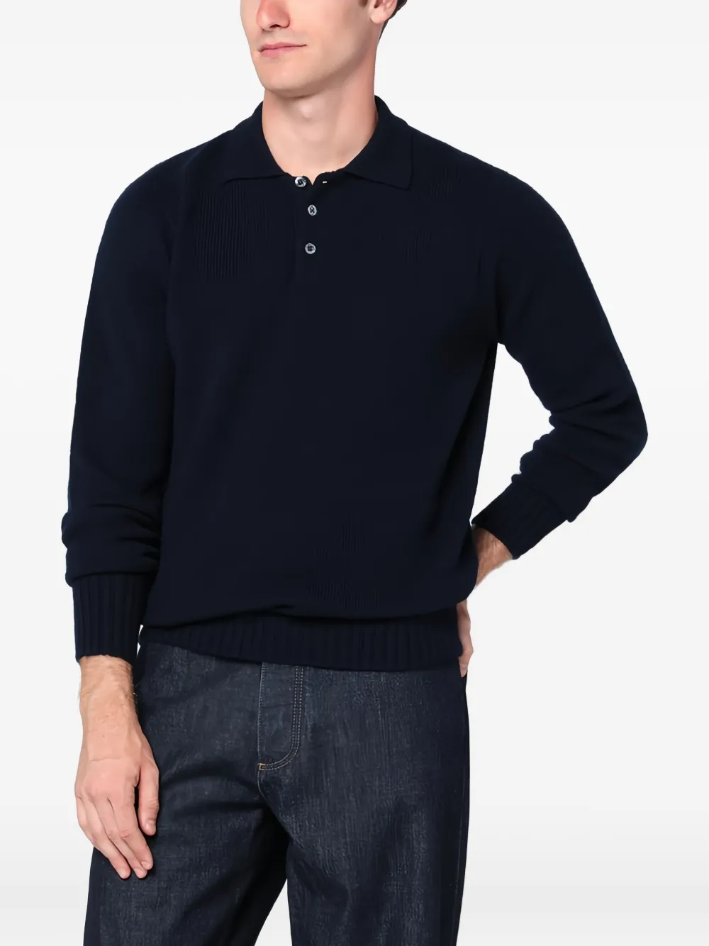 

Поло с длинными рукавами Drumohr, синий