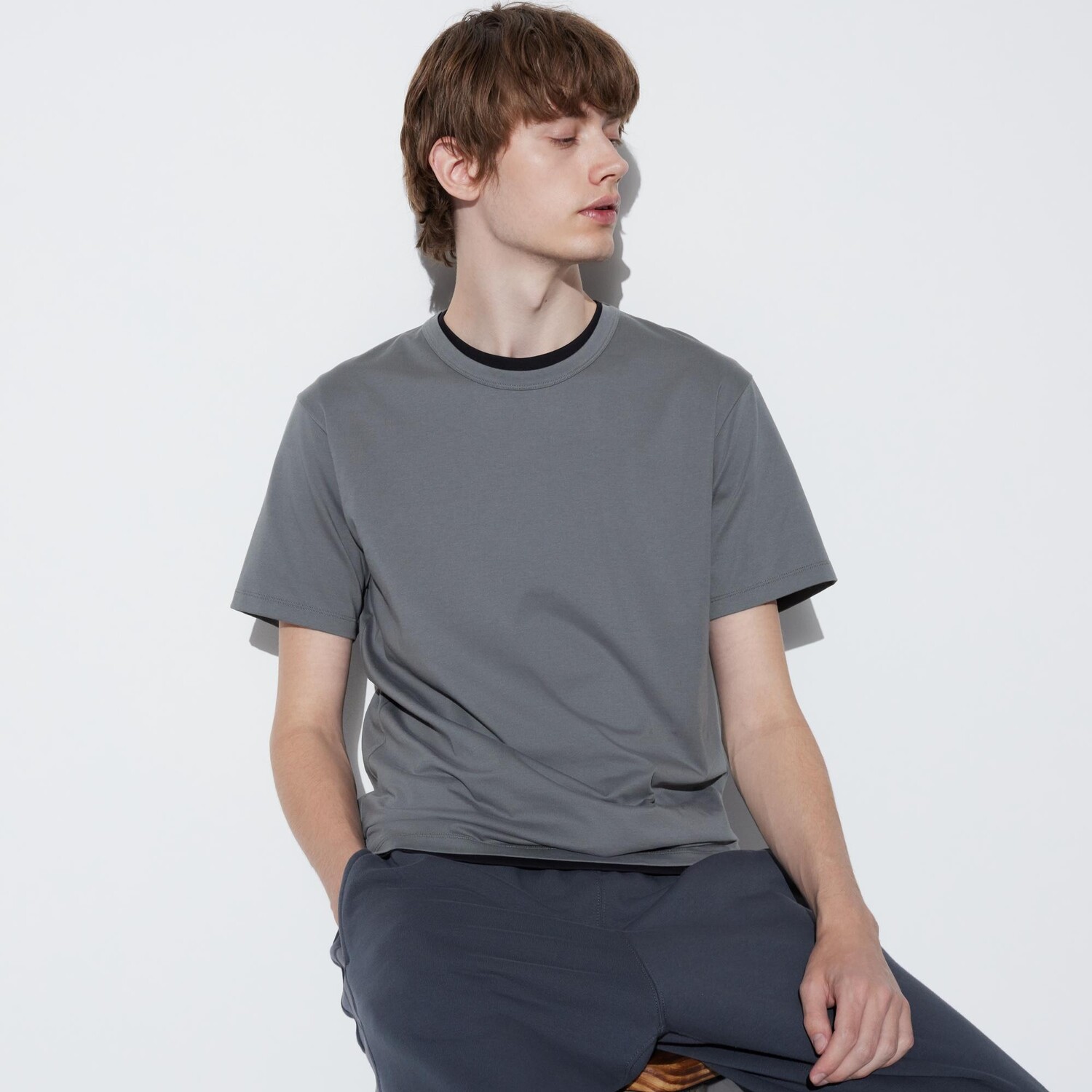 

Футболка хлопковая Uniqlo Airism с коротким рукавом, серый