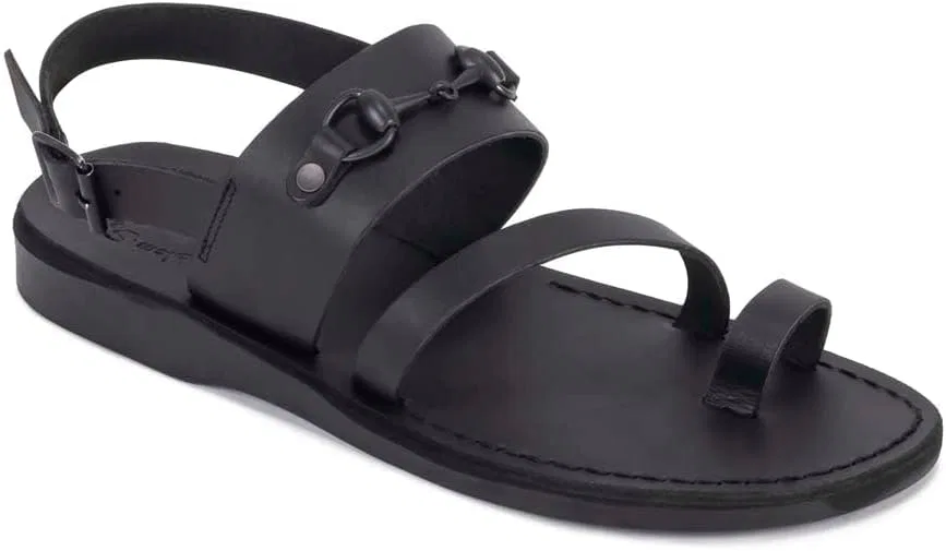 Сандалии мужские кожаные, Black Jerusalem Sandals