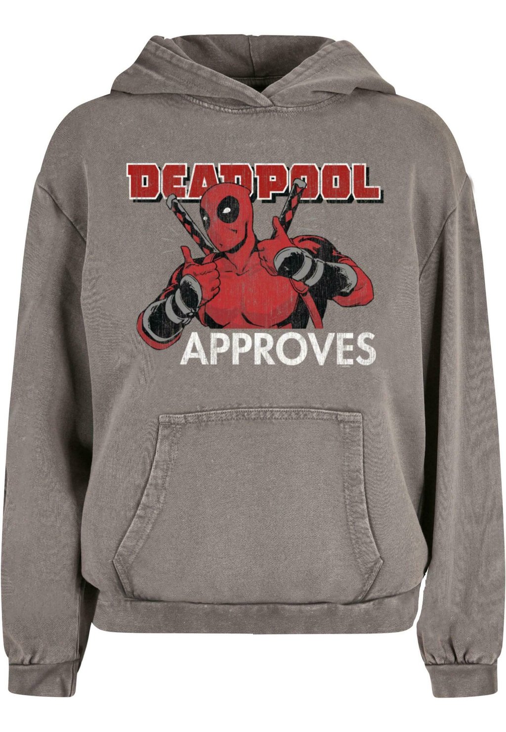 

Толстовка с капюшоном DEADPOOL APPROVES ACID WASHED ABSOLUTE CULT, темно-серый