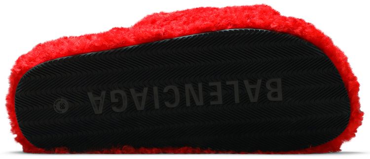 Шлепанцы Balenciaga Wmns Furry Slides 'Red', красный — фото 4