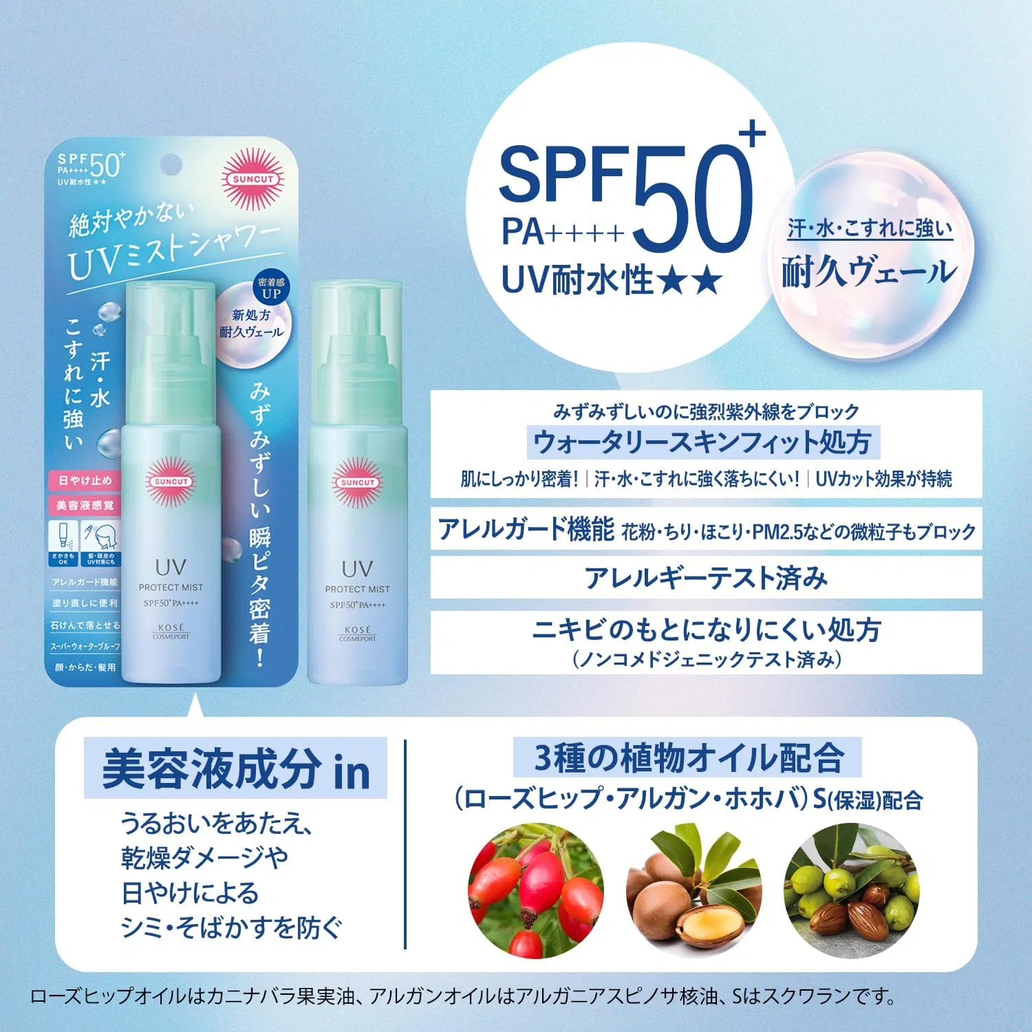 Солнцезащитный спрей Suncut SPF50+ PA+++ 60 мл прозрачный — фото 4