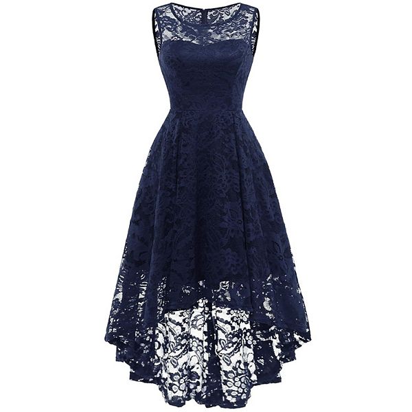 

Вечернее платье для вечеринок Navy floral lace hi-lo Megaretailer