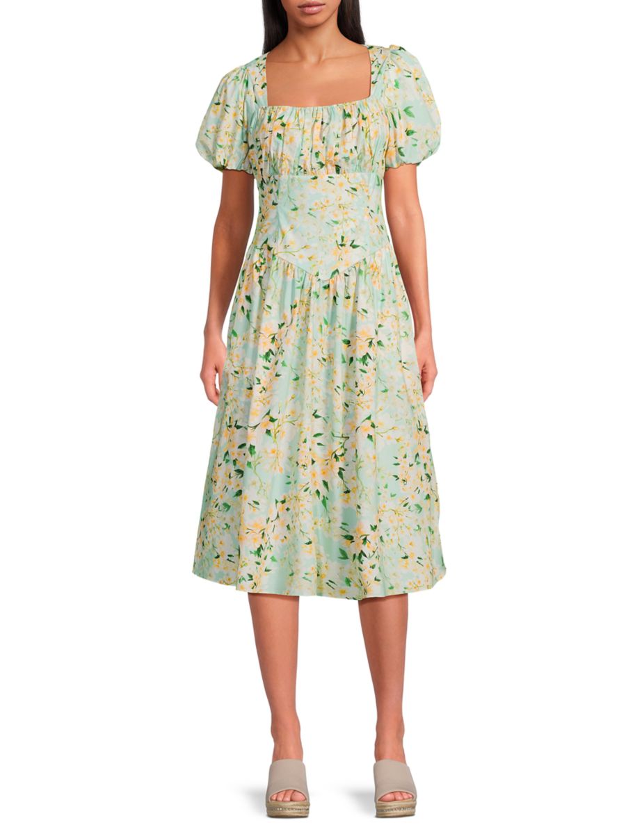 

Платье-миди Jessi Floral A-Line Alexia Admor, цвет Mint Floral