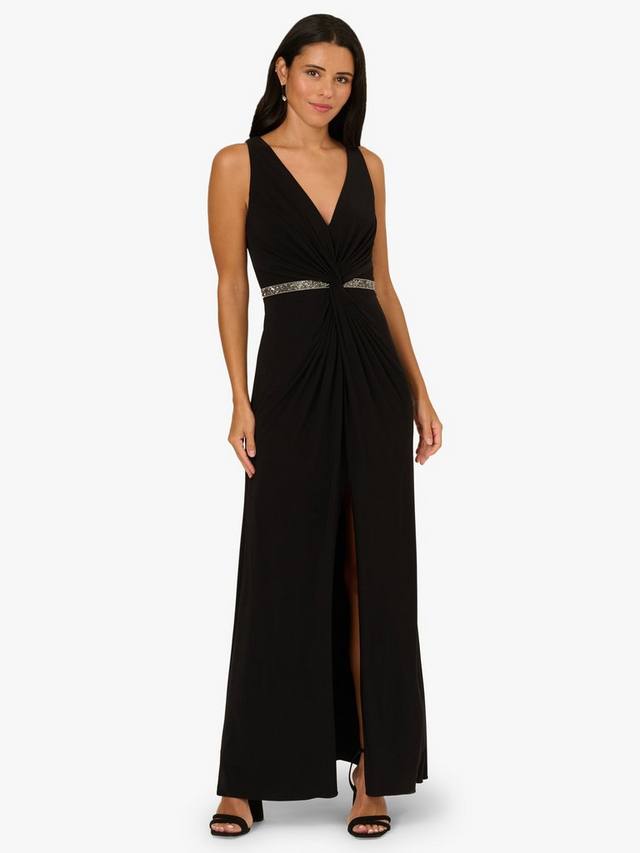 

Роскошное макси-платье с пайетками на талии Adrianna Papell, Black