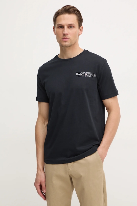 

Хлопковая футболка Gant, черный