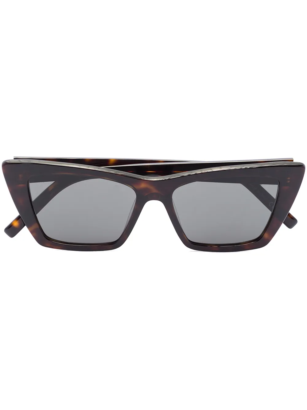 

Солнцезащитные очки в прямоугольной оправе Saint Laurent Eyewear, коричневый
