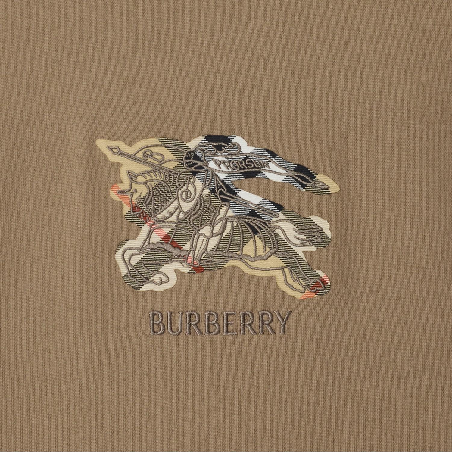 Футболка Burberry Equestrian Knight, хлопковая, в клетку, коричневый — фото 2