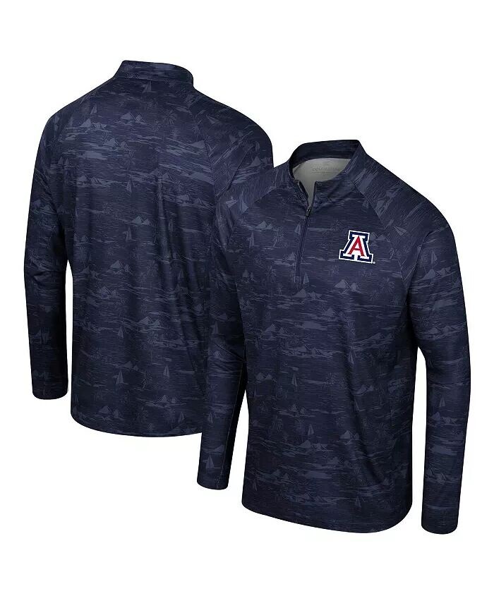 

Мужская темно-синяя куртка Arizona Wildcats Carson Raglan Quarter-Zip Colosseum