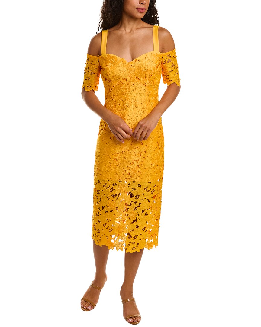 

Zac Posen 3D Guipure миди-платье, желтый