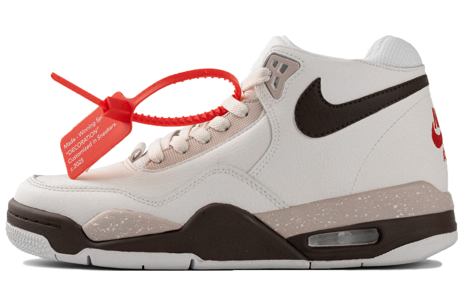 

Flight Legacy Mars WS Anti Slip Wear Resistant Mid Top Vintage баскетбольные кроссовки Unisex Nike, коричневый/белый