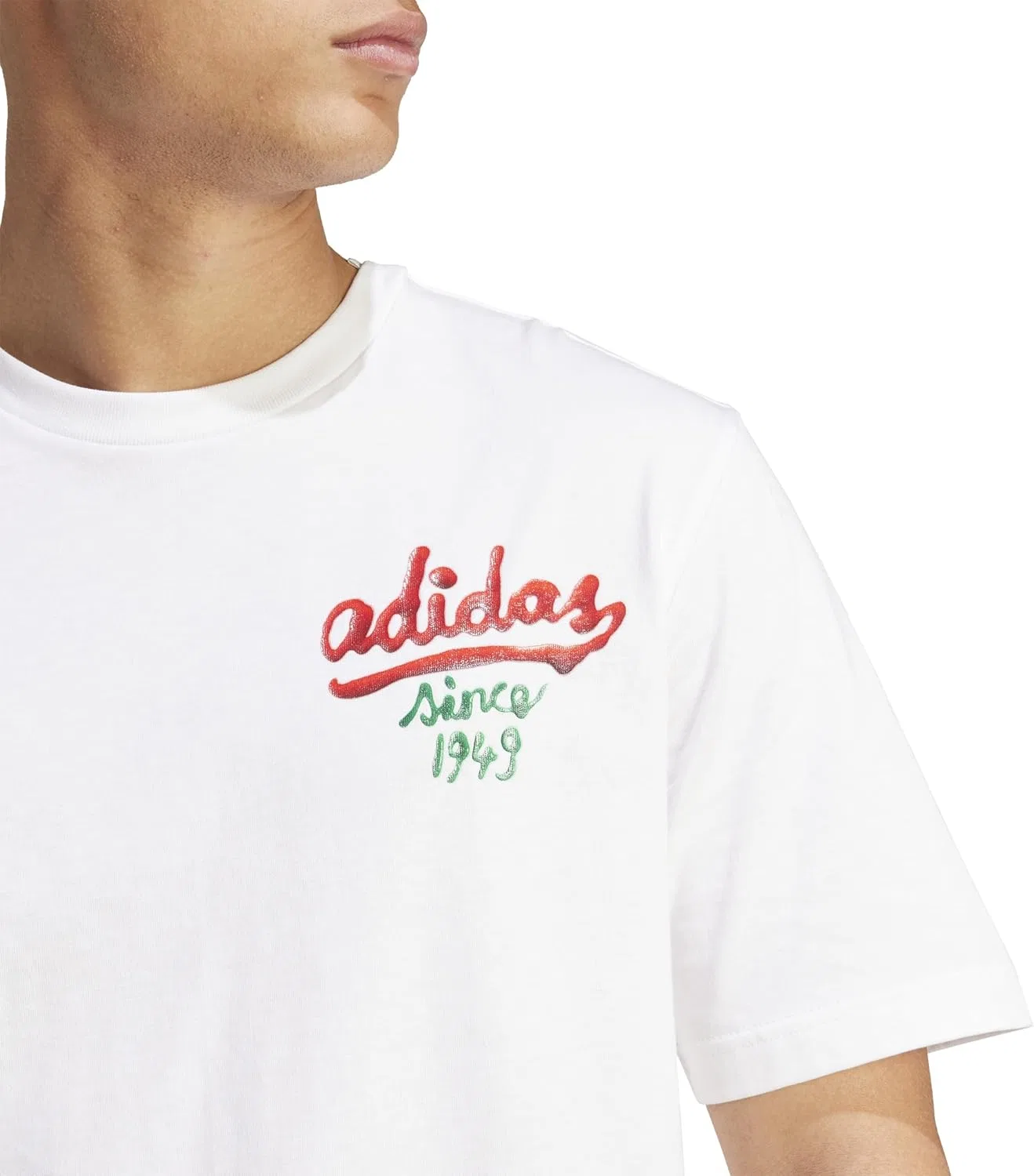Футболка с принтом Adidas, белый/соус — фото 4