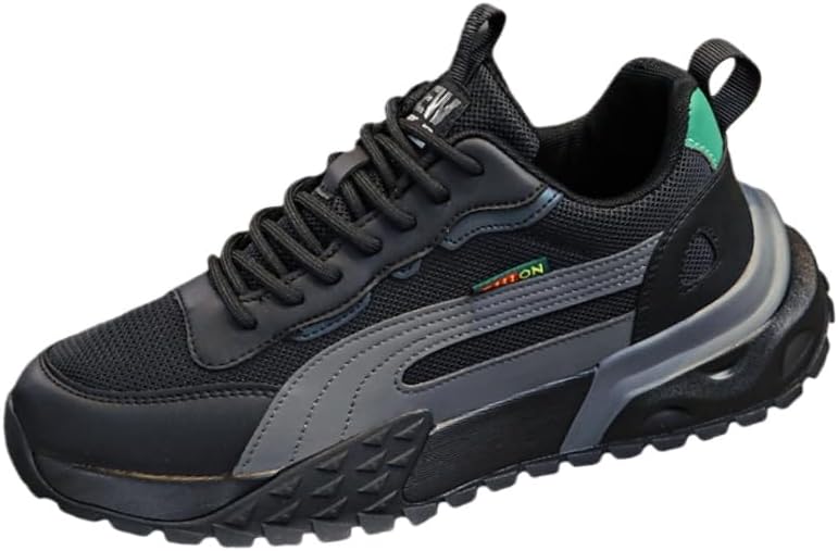 

Мужские дышащие кроссовки из сетки - мягкая подкладка, противоскользящие, подходят для повседневных тренировок на улице и прогулок Fmshi, черный