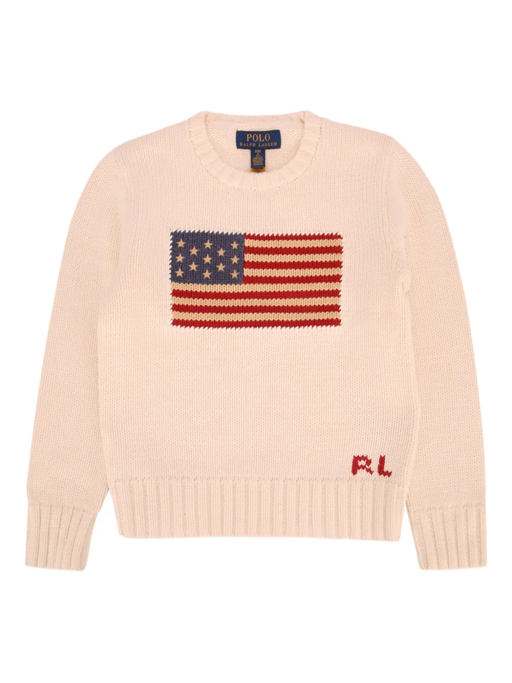 

Свитер с флагом Polo Ralph Lauren Kids, бежевый