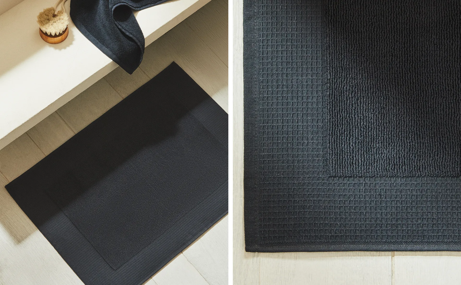 

Нескользящий коврик для ванной вафельной вязки Zara Home, средне-синий