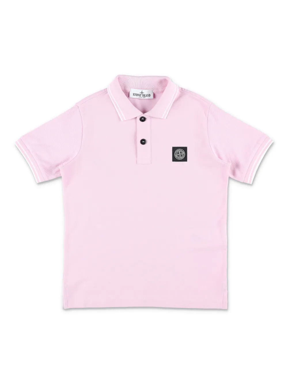 

Рубашка поло с нашивкой-логотипом Stone Island Junior, розовый