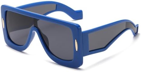 

Модные солнцезащитные очки в крупной оправе, интегрированные в корпус, квадратной формы, с технологией Technology Sense, для активного отдыха, женские MTZJH, Blue Black