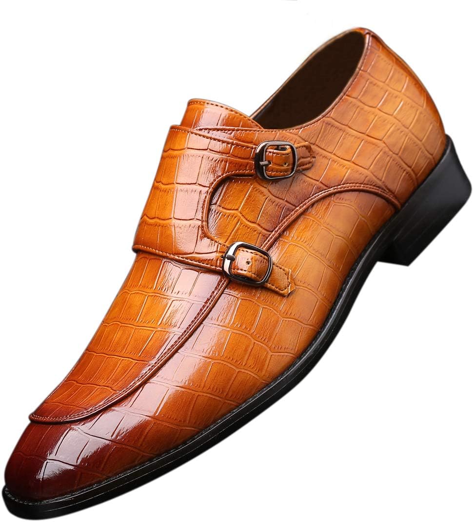 

Мужские кожаные лоферы с двойной монк-ремешком, слипоны, формальная и повседневная обувь для мужчин, удобные деловые туфли Santimon, Tan