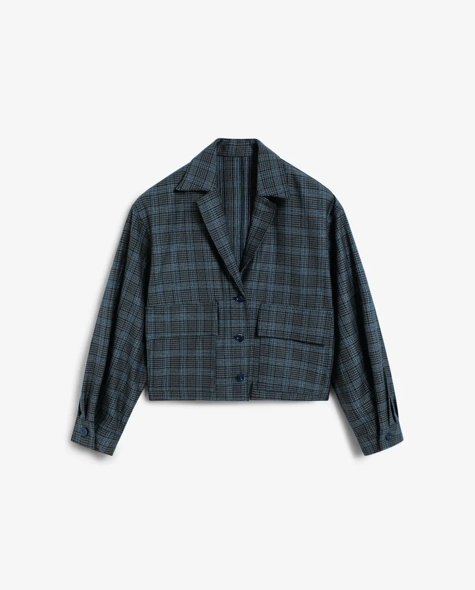 

Женская куртка в клетку, приталенная на талии Scalpers, синий