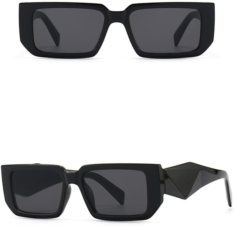 

Многоугольные квадратные солнцезащитные очки для мужчин, модные солнцезащитные очки неправильной формы для женщин, классические очки с защитой от УФ-излучения UV400 MTZJH, Black Gray