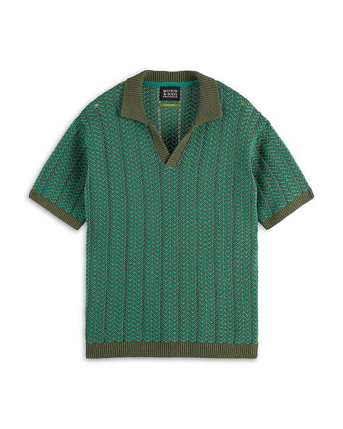 

Шевронный свитер с коротким рукавом Regular Fit Scotch & Soda, зеленый
