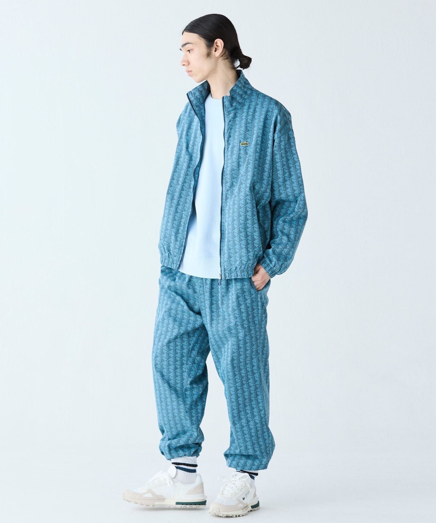 Куртка из водоотталкивающего нейлона с жаккардовым узором «Монограмма» LACOSTE, Grayish Blue — фото 4