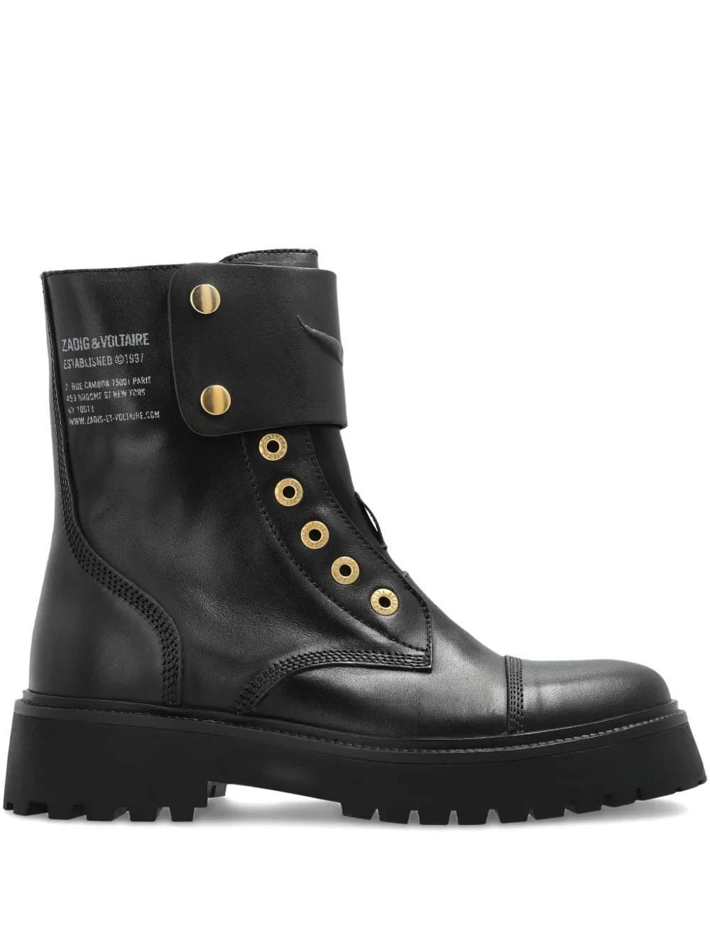 Кожаные байкерские ботинки Zadig&Voltaire, черный