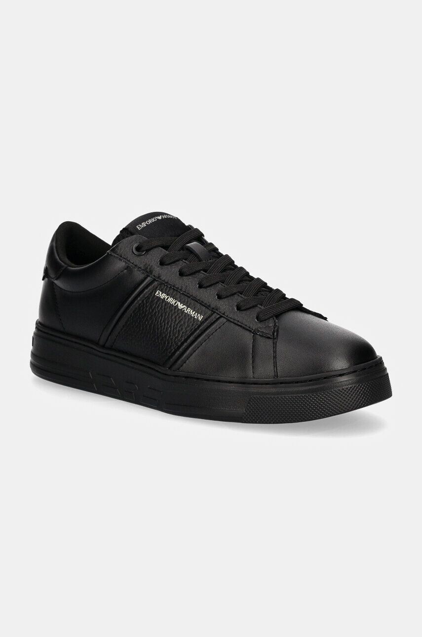 

Кожаные кроссовки Emporio Armani, черный