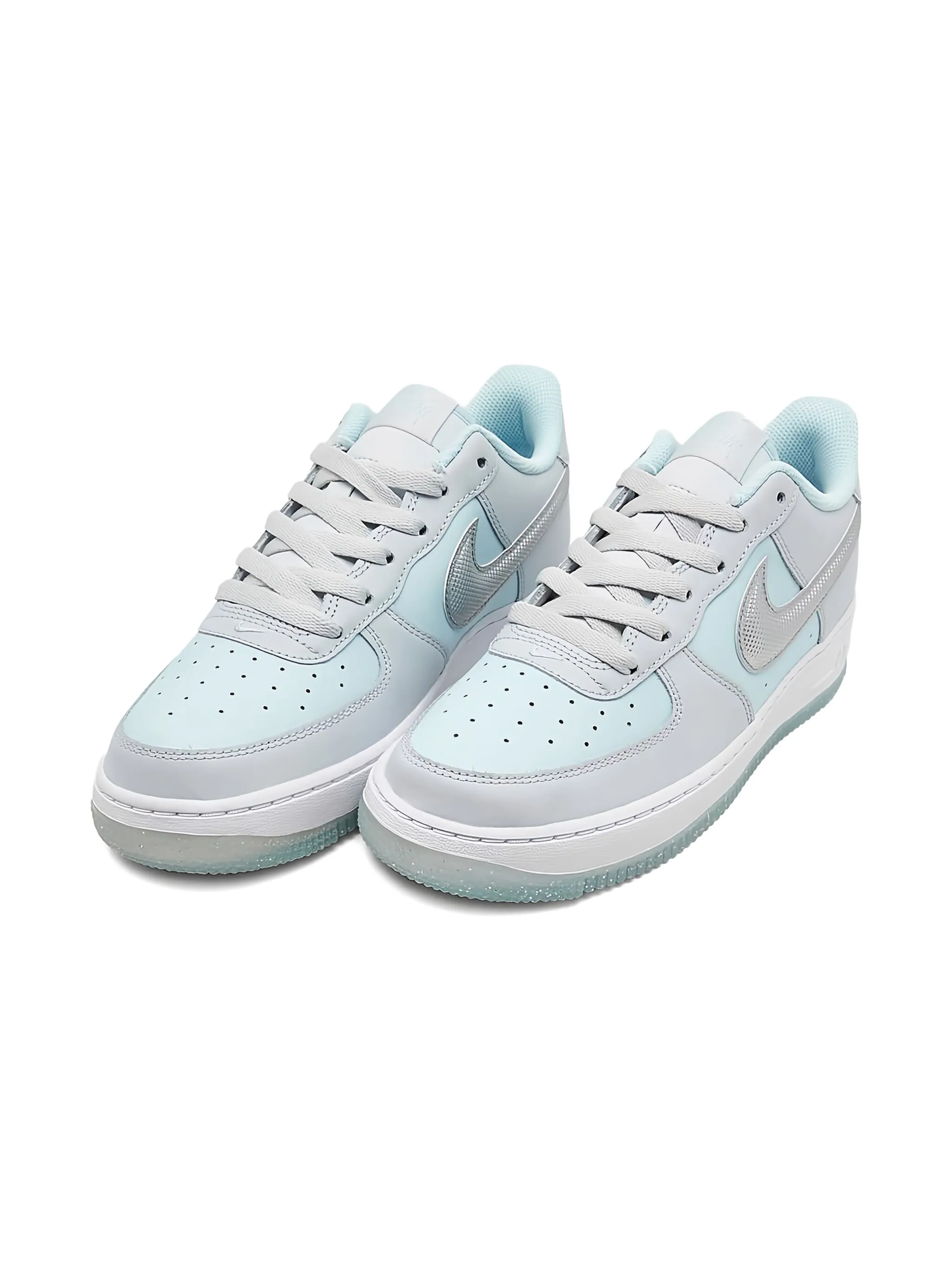 Кроссовки Air Force 1 Pure Platinum/Glacier Blue/Metallic Nike Kids, серый — фото 2