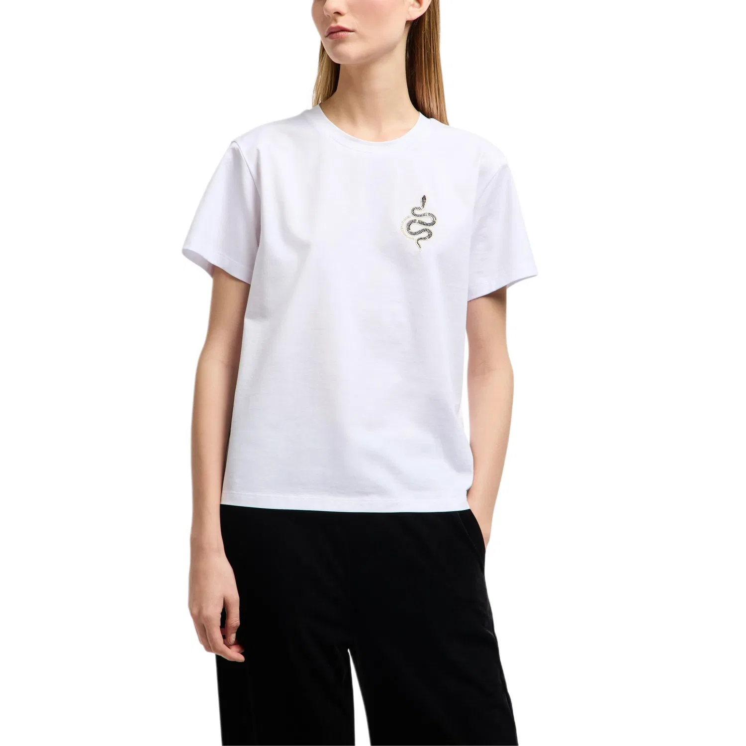 Футболка Asv Mercerised Jersey с вышивкой к китайскому Новому году EMPORIO ARMANI, White — фото 3