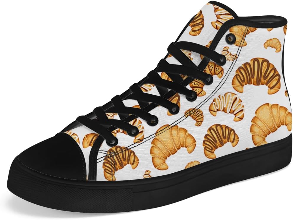 

Мужские и женские кроссовки Chebing на высокой подошве из холщовой ткани, с дизайном круассана, шнуровкой и повседневным стилем, белый